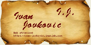 Ivan Jovković vizit kartica